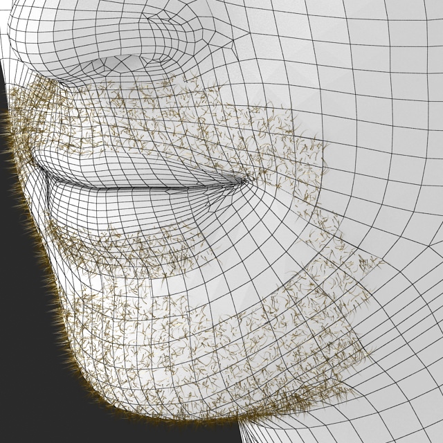 Christian Bale hair 3D model_6