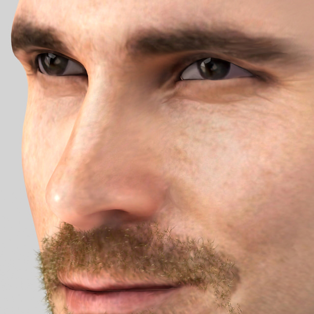 Christian Bale hair 3D model_5