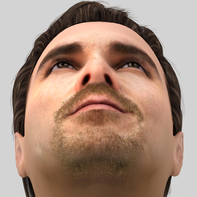 Christian Bale hair 3D model_3