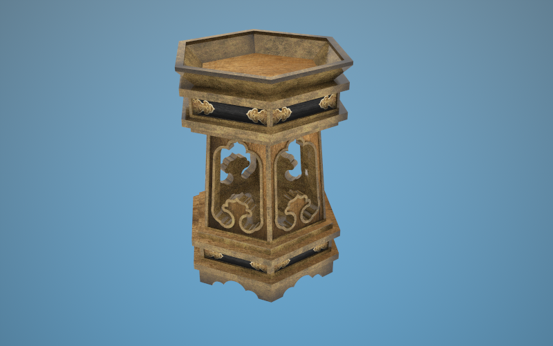 Japanese decorative stand 3D model_1
