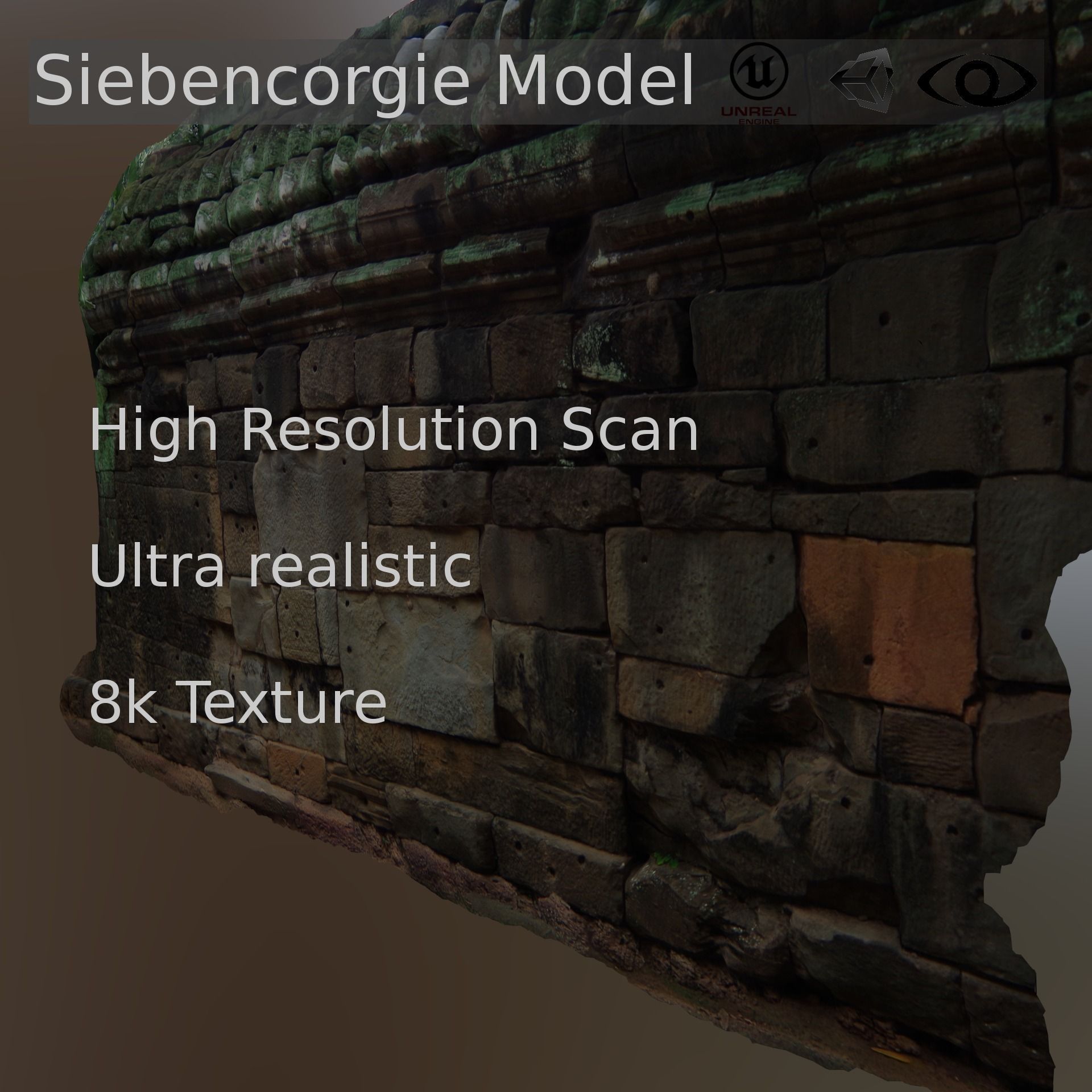 Ancient Stone Wall 3D model_0