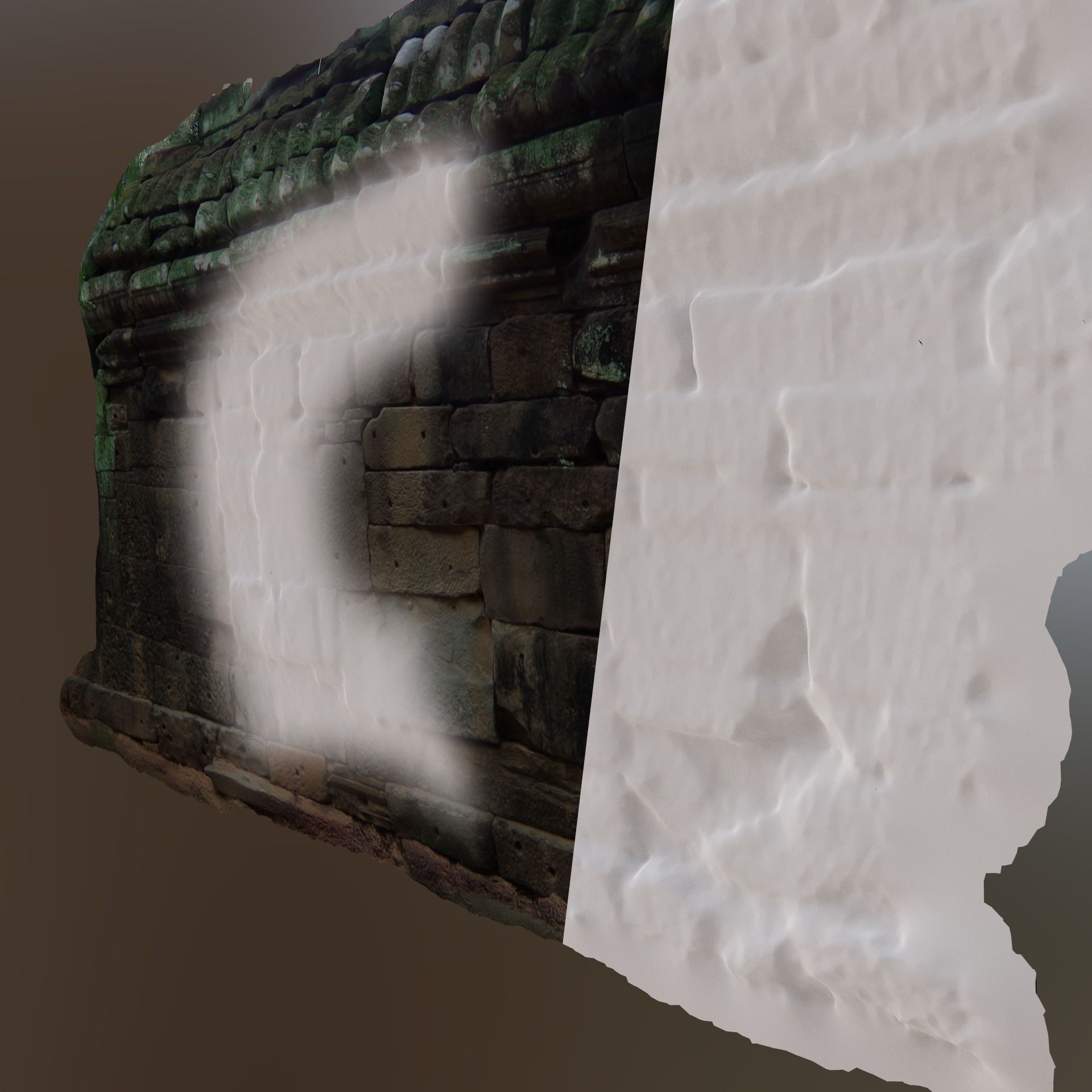 Ancient Stone Wall 3D model_1