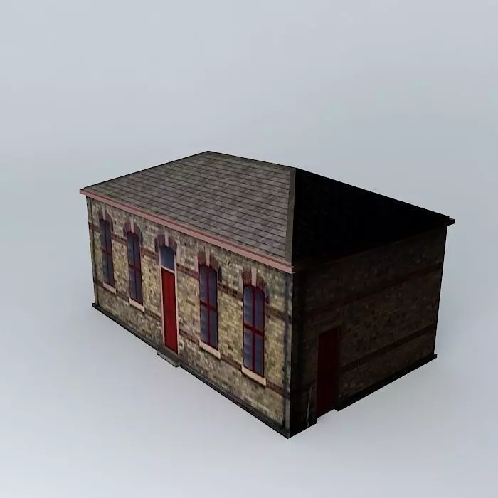 Eco Rail Platform Building Dummy! Old Steam Days Free 3D model