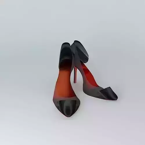 Glass Sided Heel Shoe Black