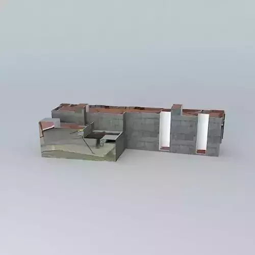 Building concrete wall Free 3D model