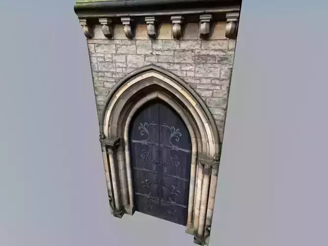 Medieval door Low-poly 3D model