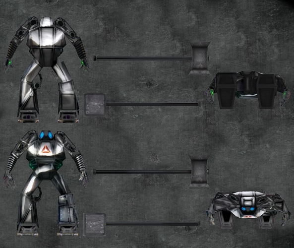 Warbot sci fi sledgehammer robot 3D Model Game ready animated rigged