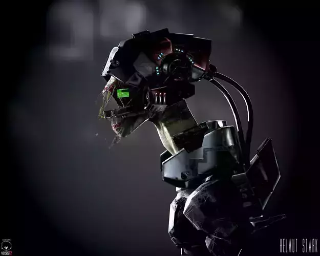Alien Bust Low Poly Low-poly 3D model