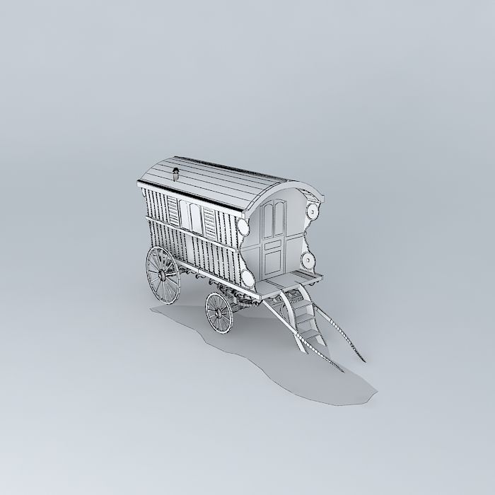 Romany Wagon READING Style Amended Free 3D model_3