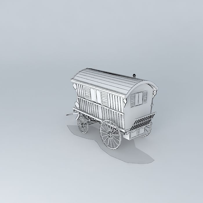Romany Wagon READING Style Amended Free 3D model_4