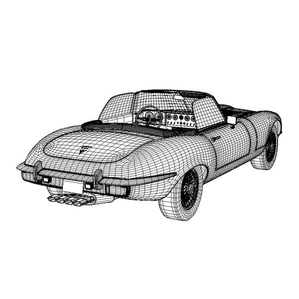 Jaguar E-Type 3D model_2