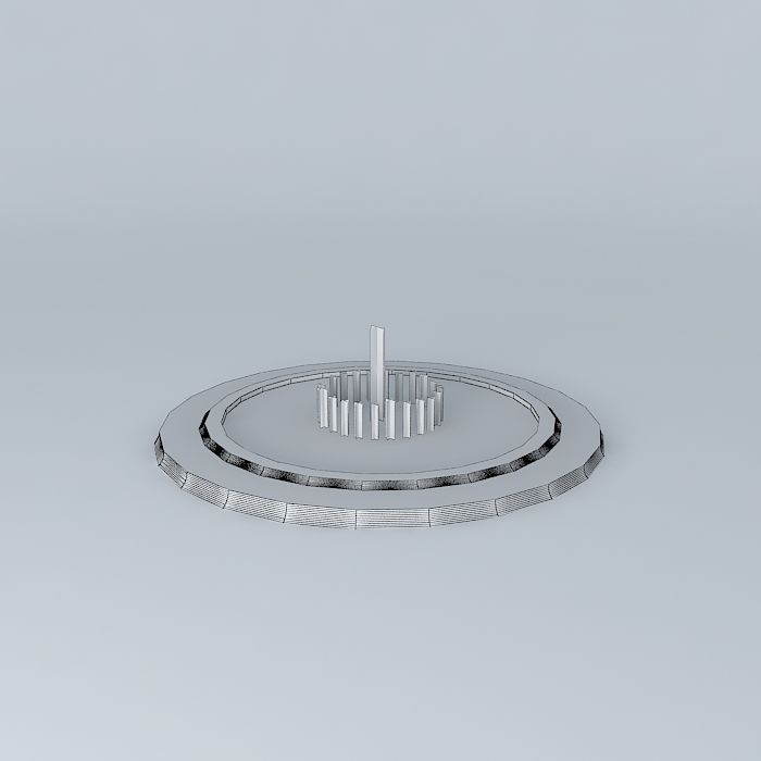 Font circular metal plate Free 3D model_3