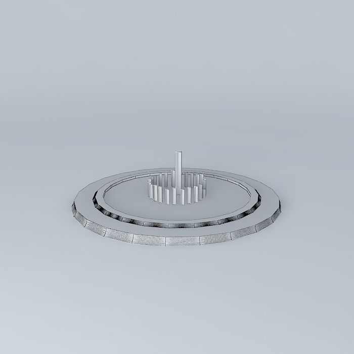 Font circular metal plate Free 3D model_4