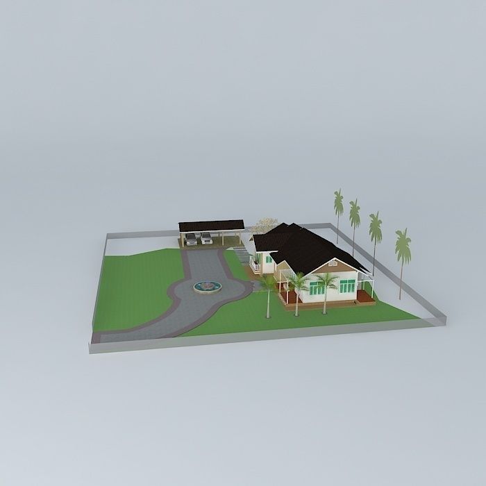 House 1 FL 200 sq.m. Free 3D model_2