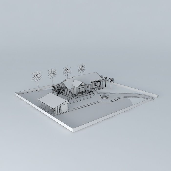 House 1 FL 200 sq.m. Free 3D model_3