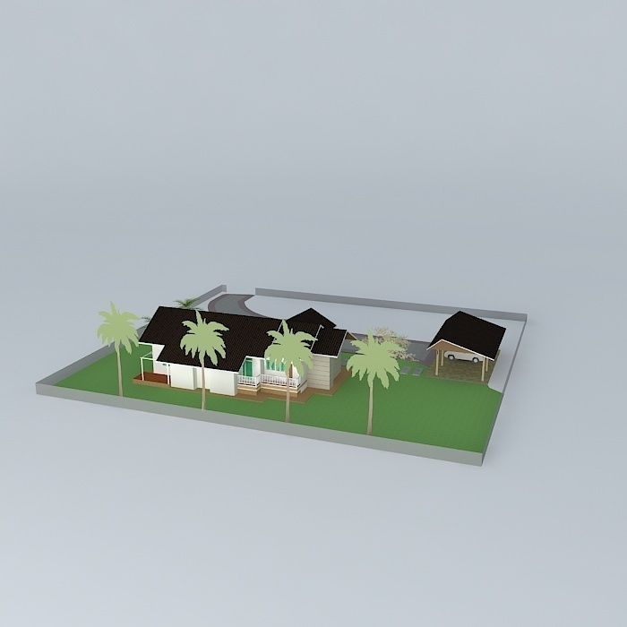 House 1 FL 200 sq.m. Free 3D model_1