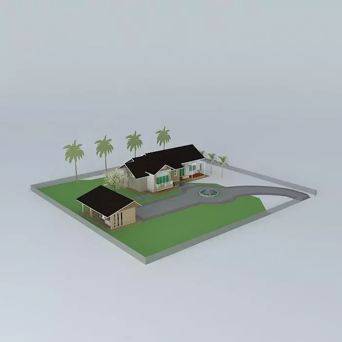 House 1 FL 200 sq.m. Free 3D model_0
