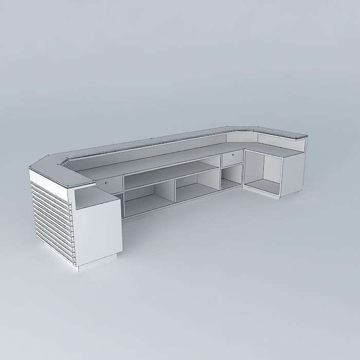 Front desk Free 3D model_4
