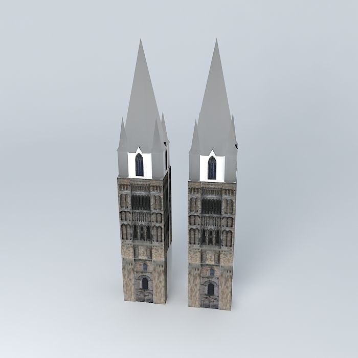 Twin towers Free 3D model_1
