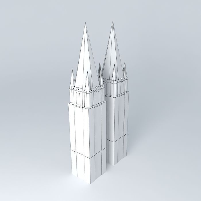 Twin towers Free 3D model_4