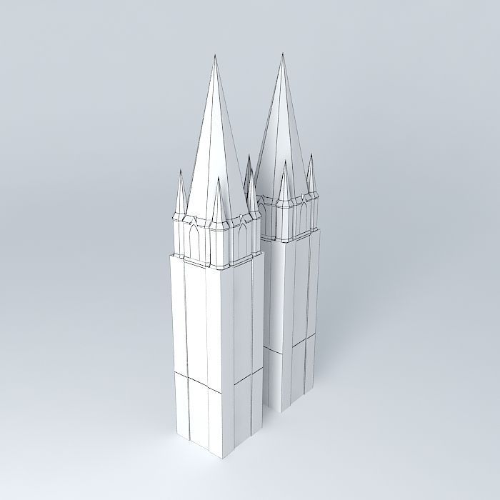 Twin towers Free 3D model_3