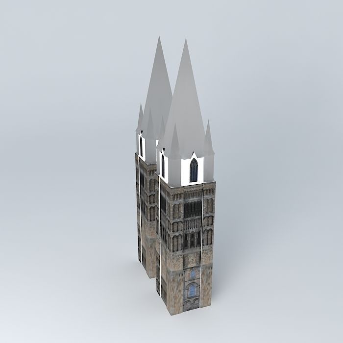 Twin towers Free 3D model_2