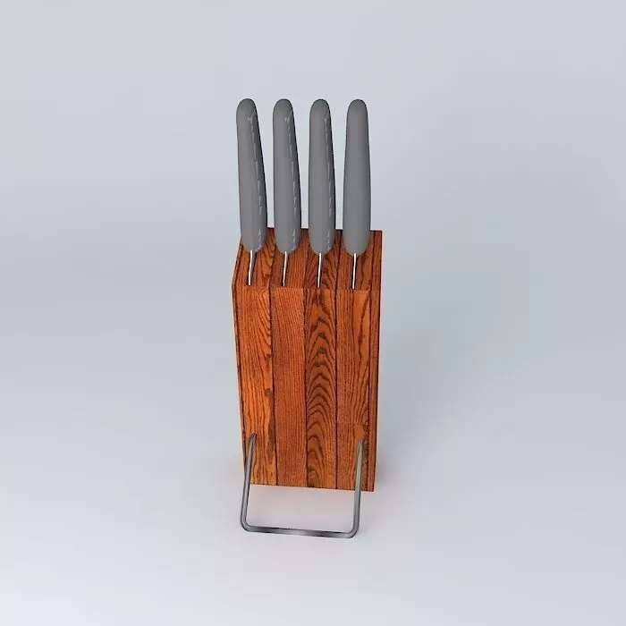 knives with rack Free 3D model