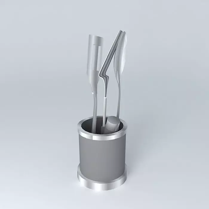 kitchenware stainless steel utensil holder Free 3D model