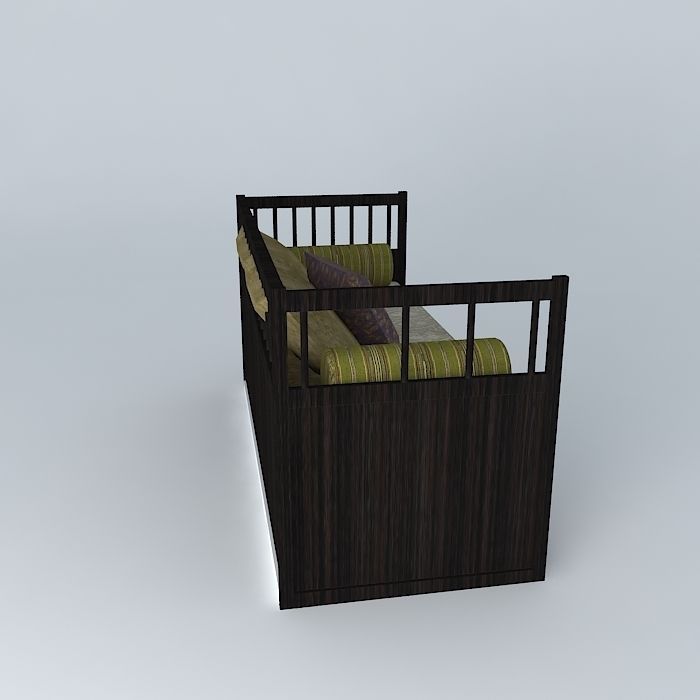 Day bed with pillows Free 3D model_2