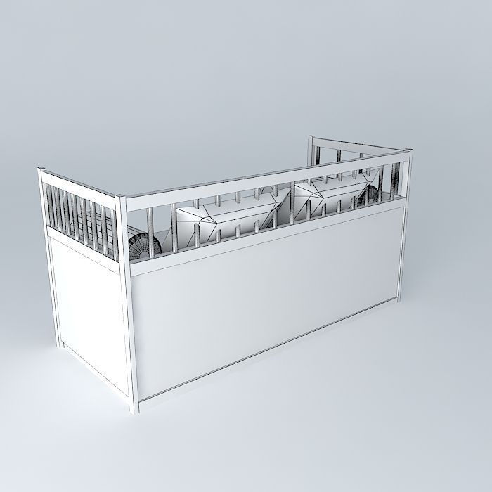 Day bed with pillows Free 3D model_3