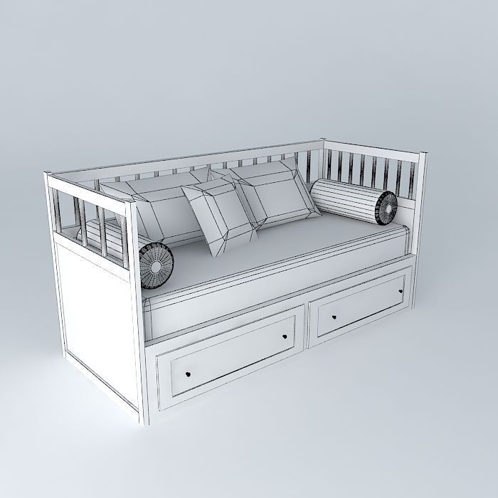 Day bed with pillows Free 3D model_4