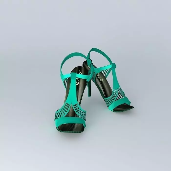 GUCCI Satin Emerald Sandals No.4 of 5 Free 3D model