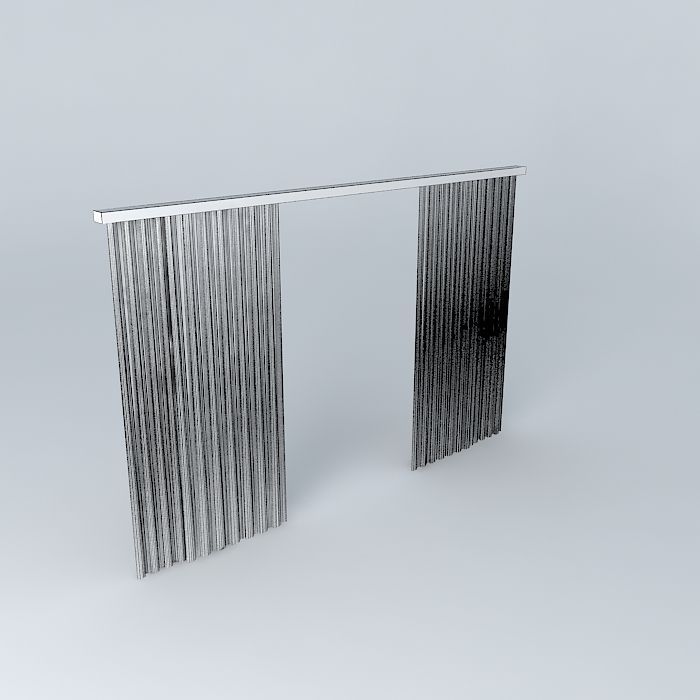 double curtain Free 3D model_3