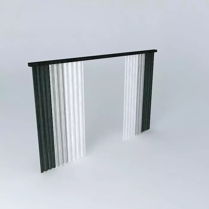 double curtain Free 3D model_0