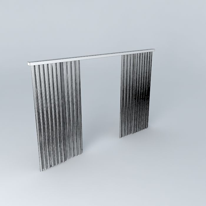 double curtain Free 3D model_4