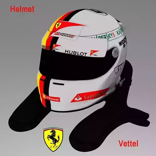 Sebastian Vettel Helmet 2015 Low-poly 3D model