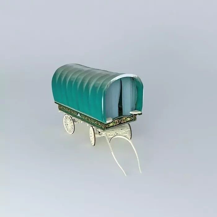 Romany OPEN-LOT Style Caravan Free 3D model