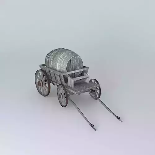 Victorian Barrel Wagon Free 3D model