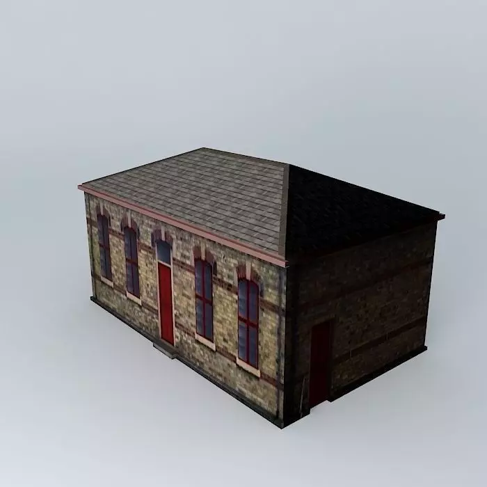 Eco Rail Platform Building Dummy! Old Steam Days Free 3D model