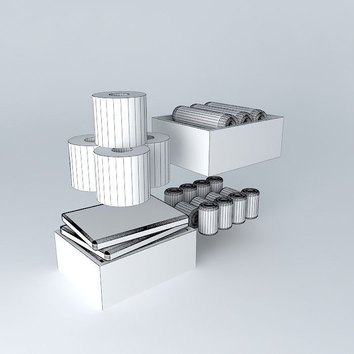 Towels and napkins with baskets Free 3D model_4