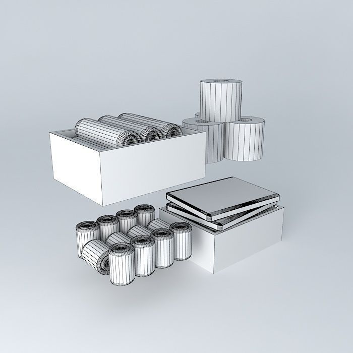 Towels and napkins with baskets Free 3D model_3