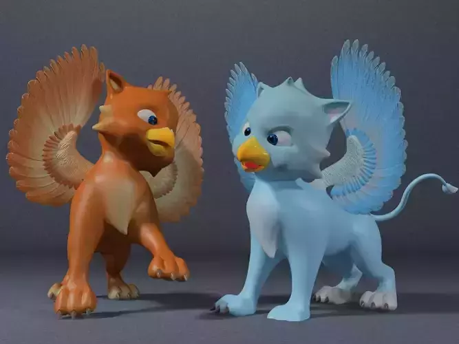 Baby Griffin Rigged Low-poly 3D model