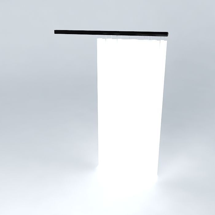 curtain with rail Free 3D model_1