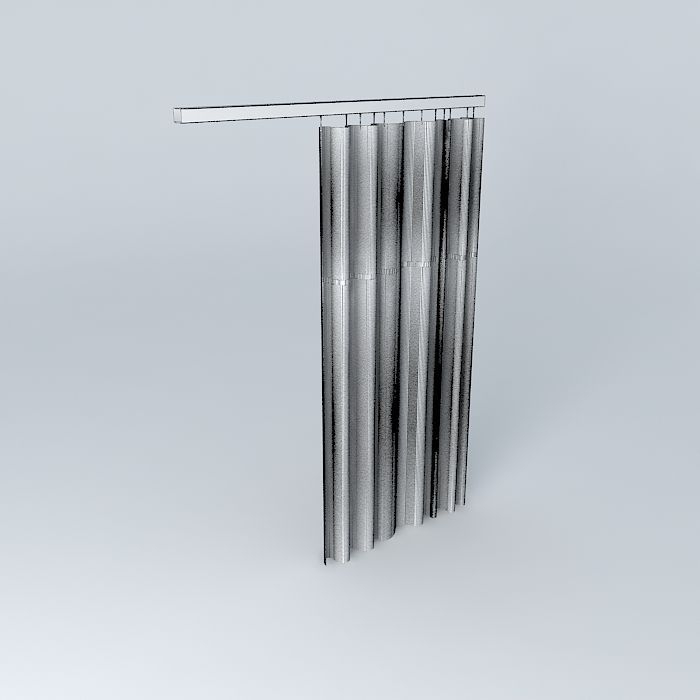 curtain with rail Free 3D model_4