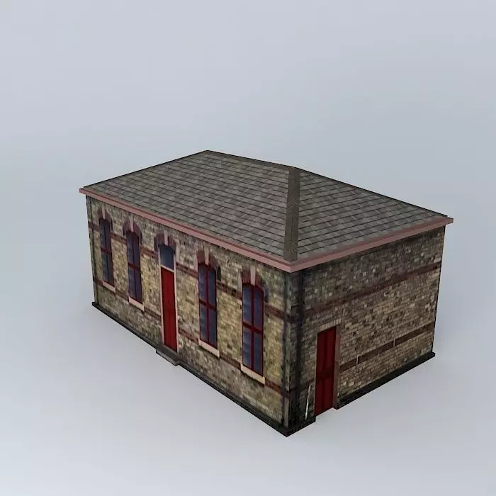 Eco Rail Platform Building Dummy! Old Steam Days Free 3D model