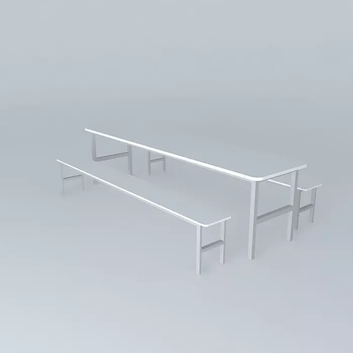Refectory table, with child seat Free 3D model