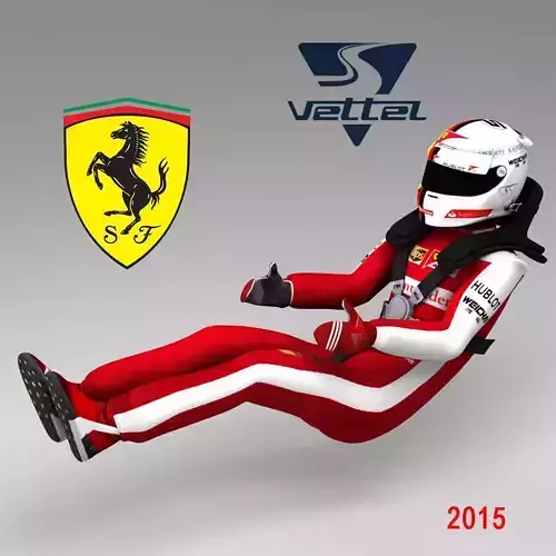 Sebastian Vettel 2015 Low-poly 3D model