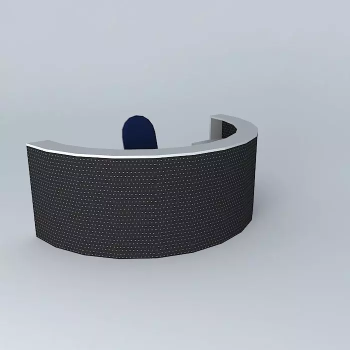 Curved counter 180 Free 3D model_0