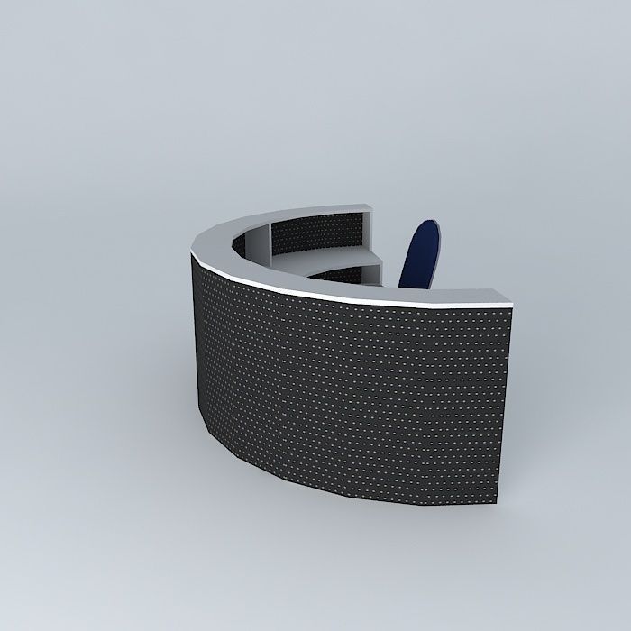 Curved counter 180 Free 3D model_2