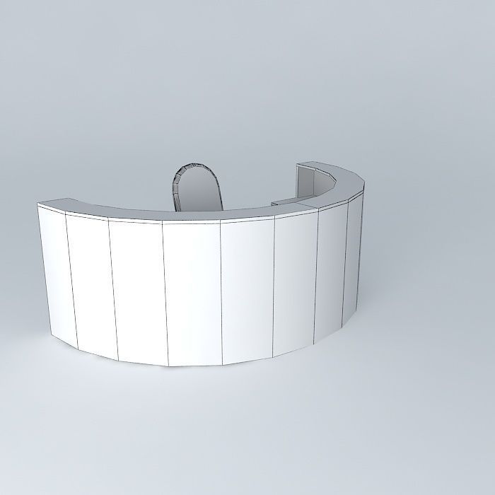 Curved counter 180 Free 3D model_3
